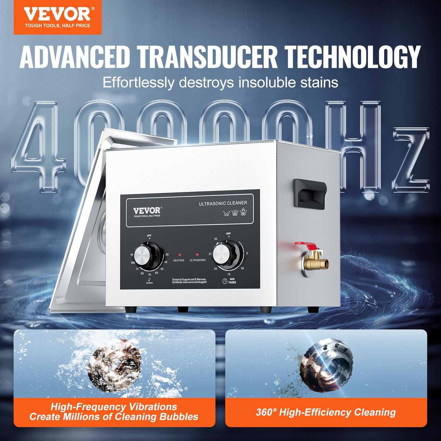 VEVOR 10 L Ultraschallreiniger mit Heiztimer & Korb, professionelle digitale Schallkavitationsmaschine, 240 W Reinigungsmaschine für Laborwerkzeuge Metallteile Vergaser Messing Autoteile Motorteile