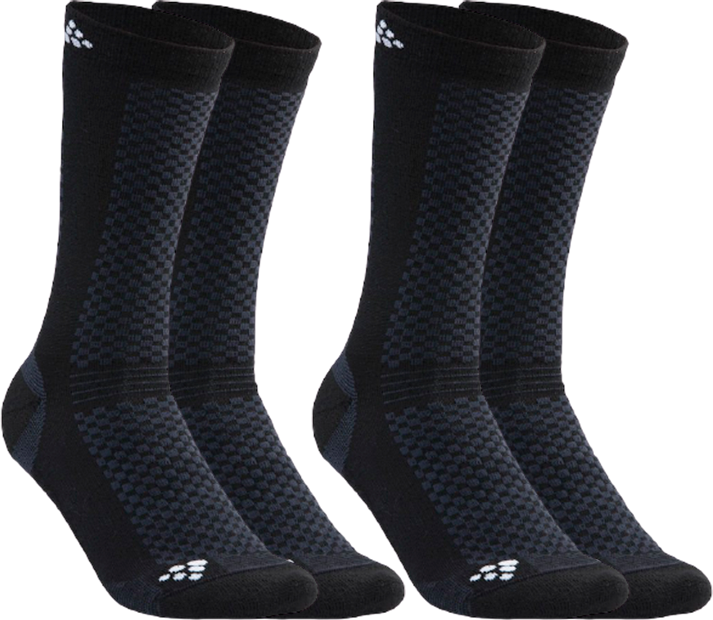 Craft Cykelstrømpe Mid Merino Uld Høj Sort 2-pak