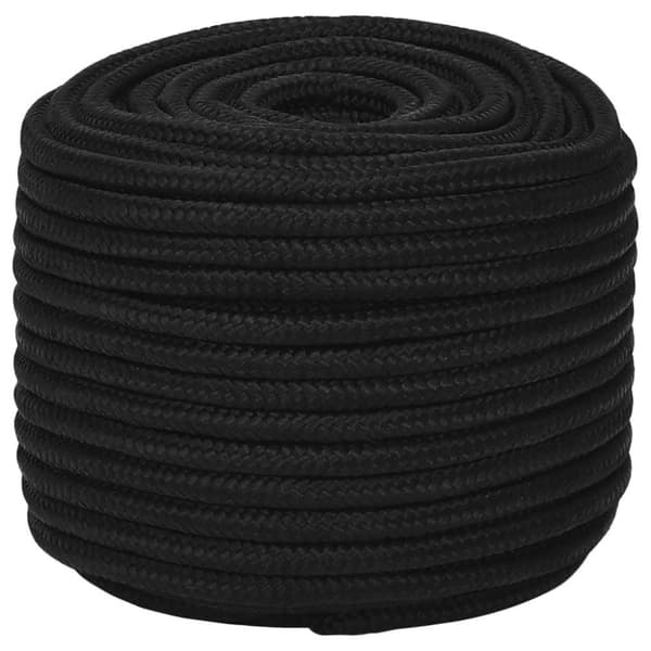 vidaXL Arbeidstau svart 12 mm 250 m polyester