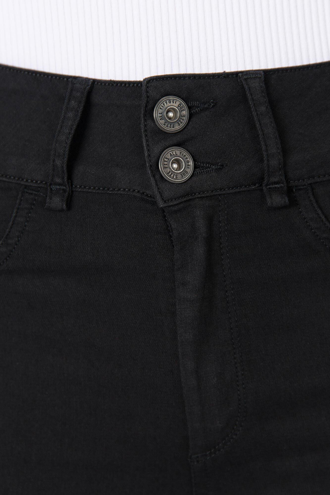 Calça jeans de cintura alta, tamanho único e duplo conforto.