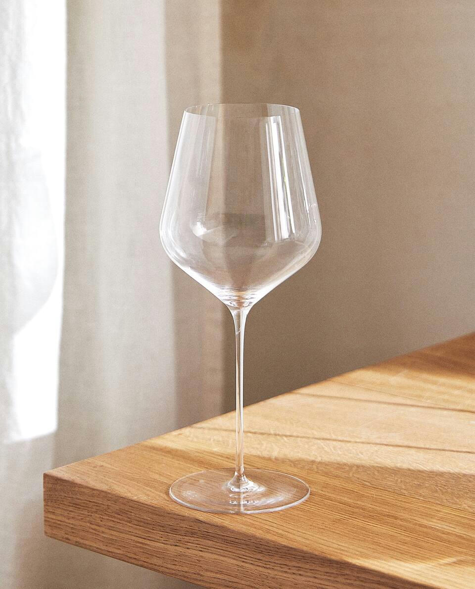 TAÇA DE VINHO DE CRISTAL SOPRADO