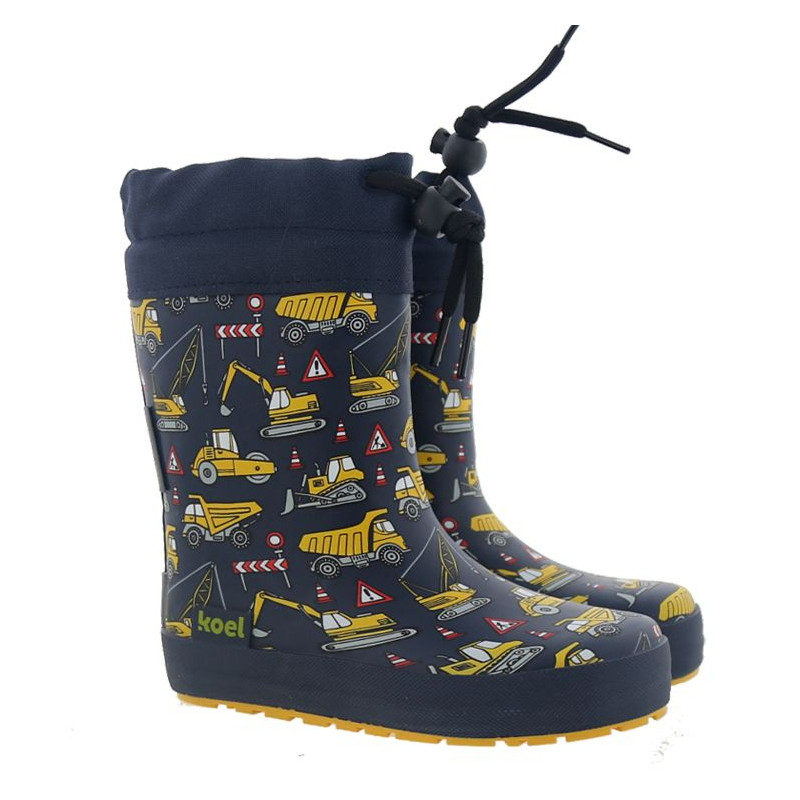 Koel Koel Wellie Fourrées Barefoot Tractor Bleu Lacets