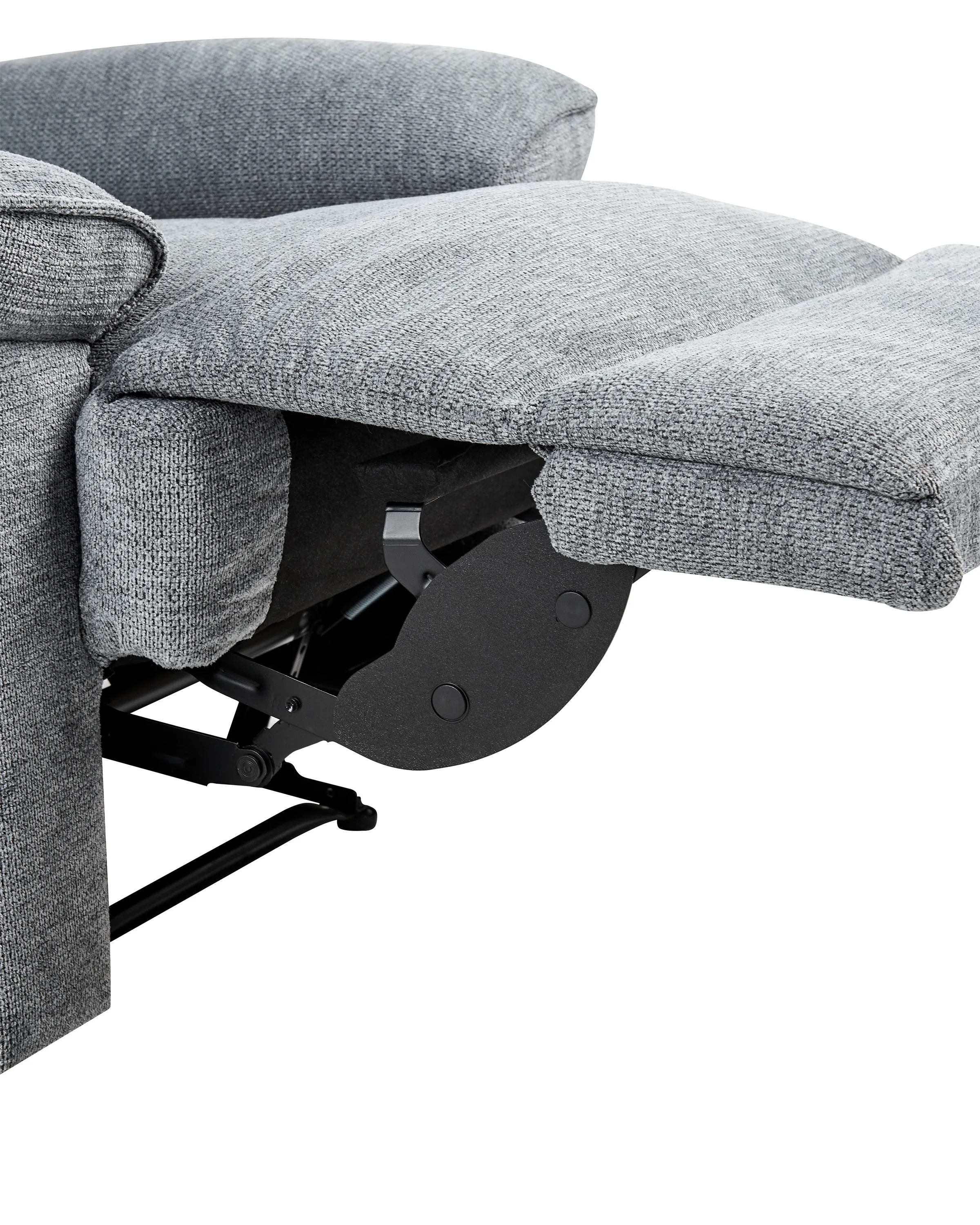 Relaxfauteuil EVERTON inclusief voetensteun Stof Grijs