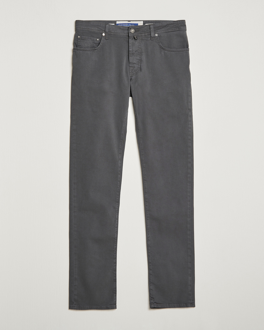 Jacob Cohën Bard Garment Dyed Gabardine Trousers Grey