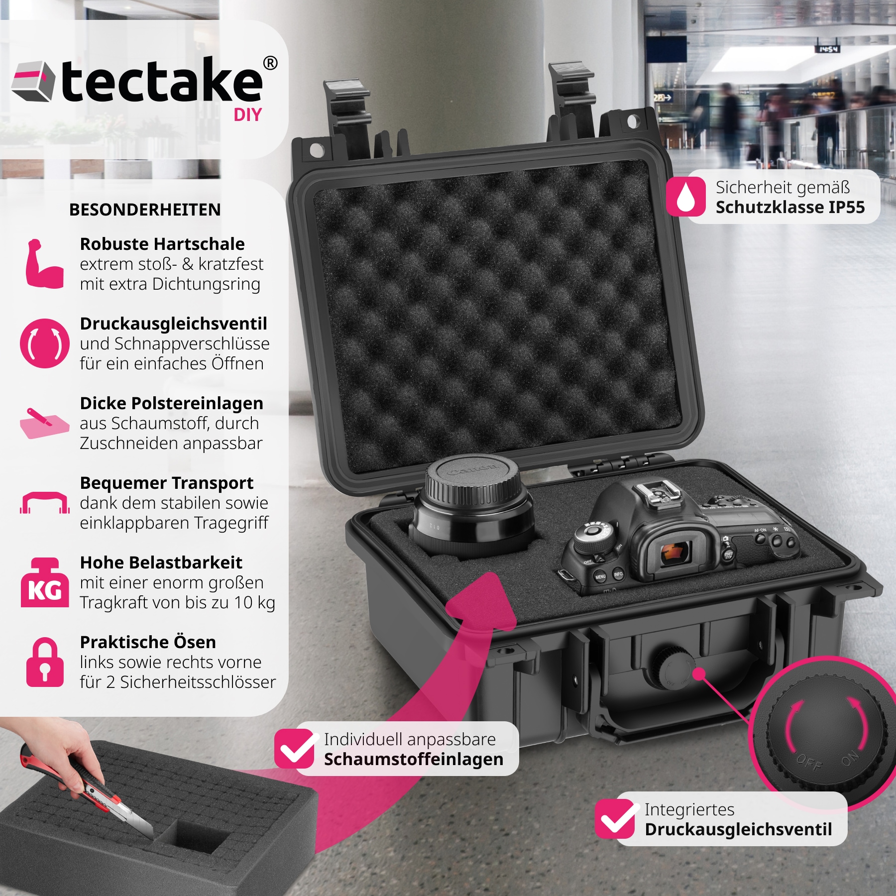 tectake® Fotokoffer Universalbox