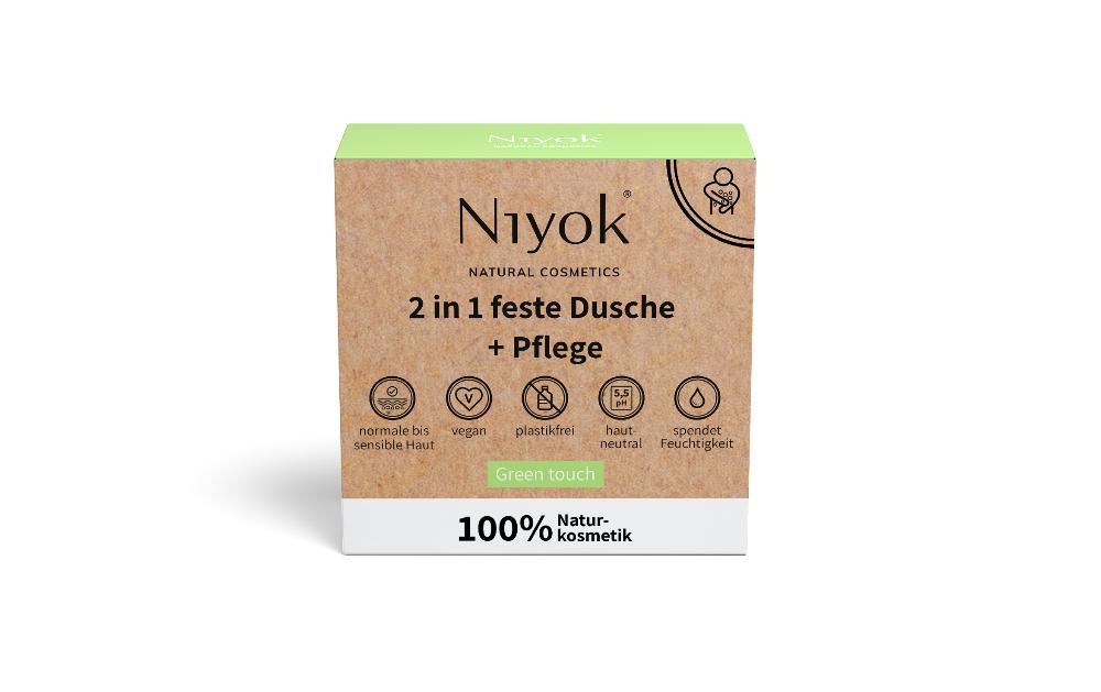 Festes Duschmittel Green Touch 80 gNatürliche feste Pflegedusche mit Shea Butter