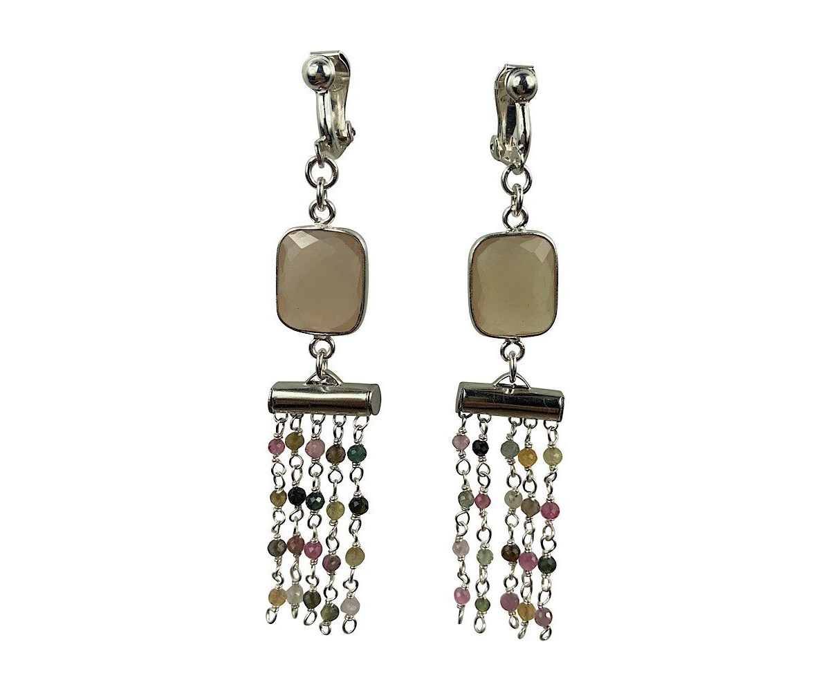 Boucles d'oreilles clips Uttanasana Argent