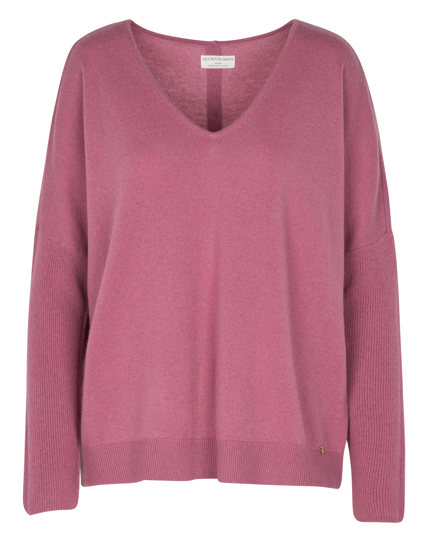 ARNITO - Pull col V en laine| Rose