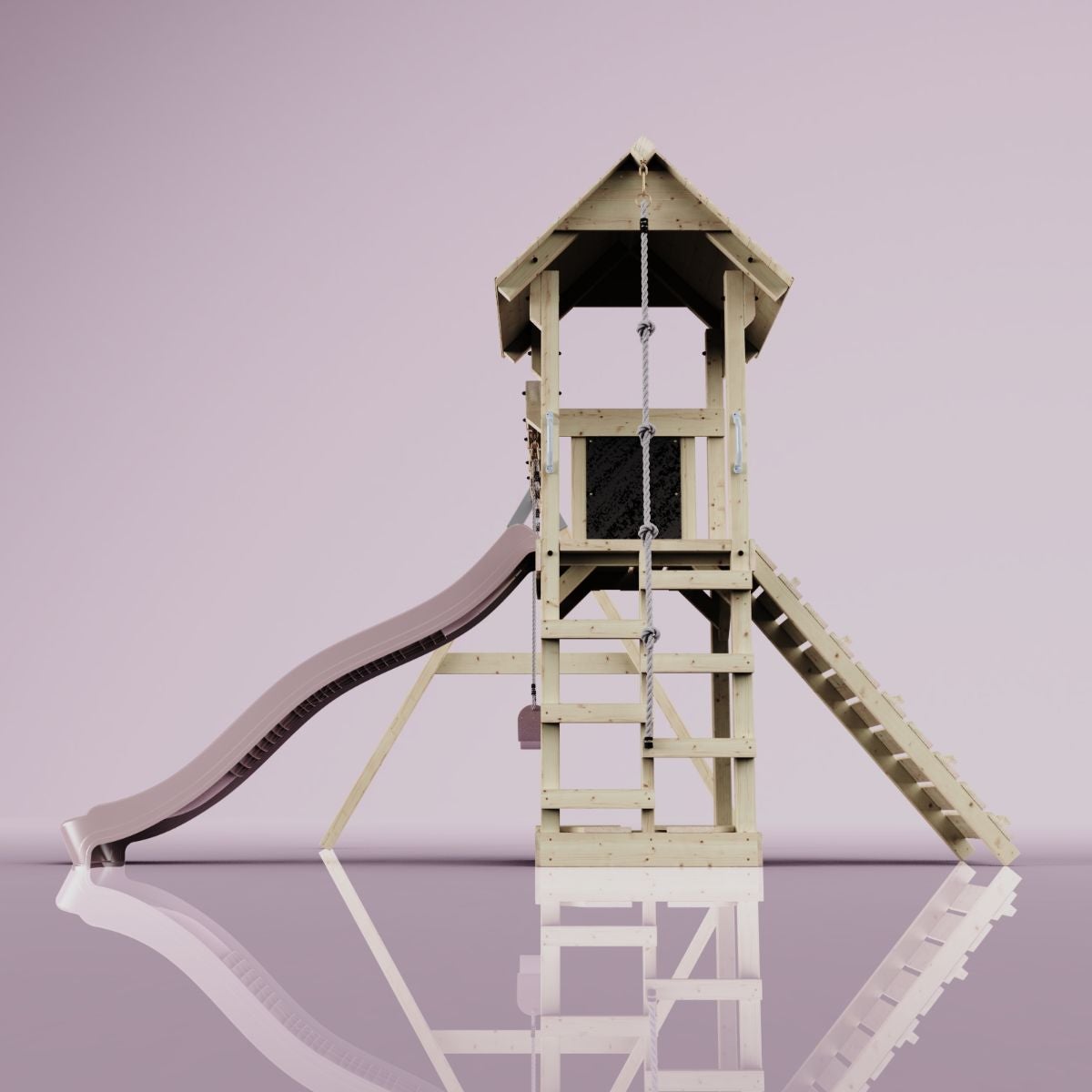 PolarPlay Vimmerby houten speeltoren in roze