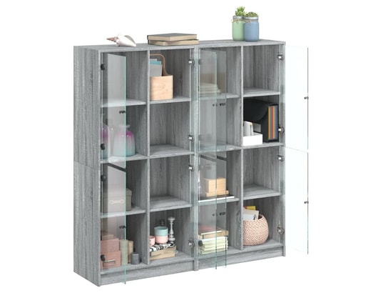 VIDAXL - Bibliothèque avec portes sonoma gris 136x37x142 cm