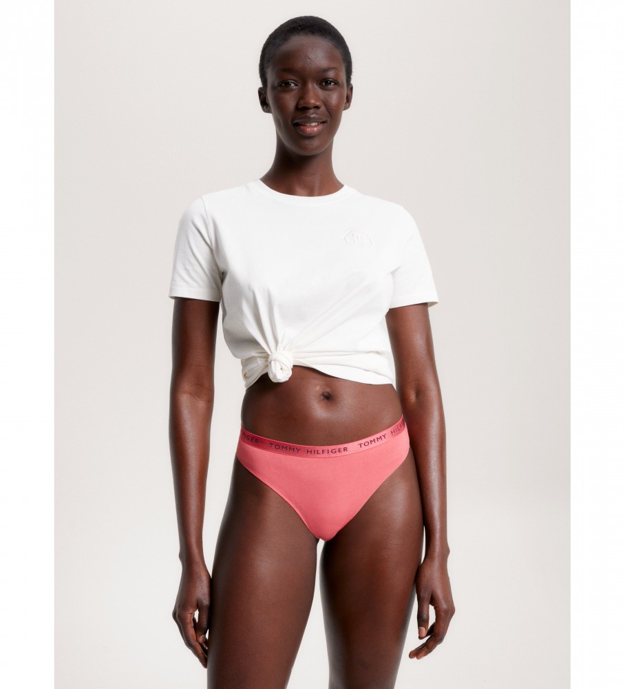Conjunto de 3 tangas Tommy Hilfiger Shine - rosa, branca e azul-marinho