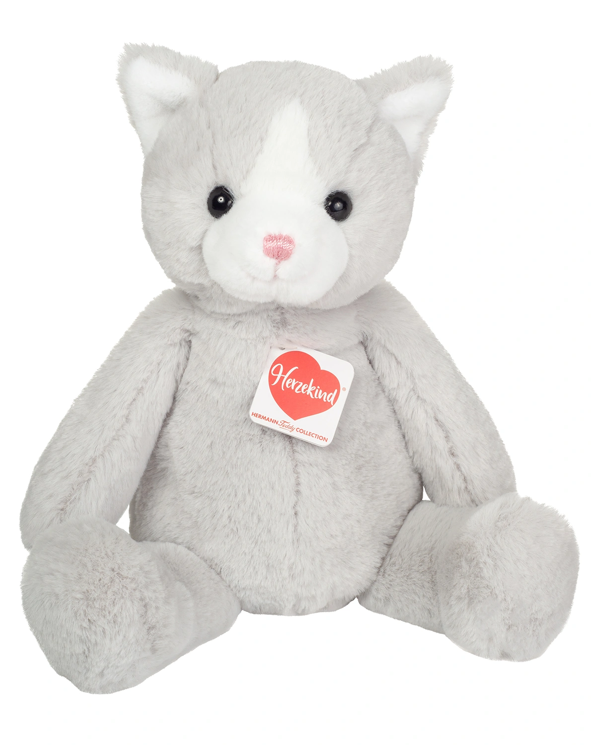 Kuscheltier SCHLENKERKATZE TRIXI (32 cm) in hellgrau