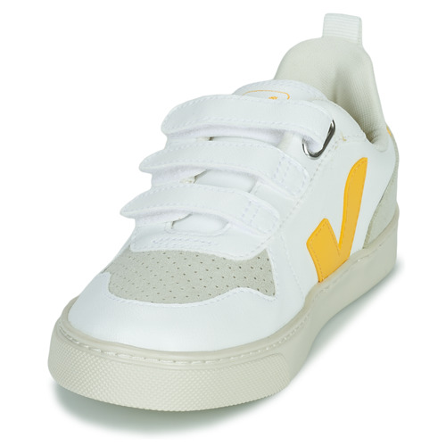 Veja - SMALL V-10 VELCRO - Blanc / Jaune