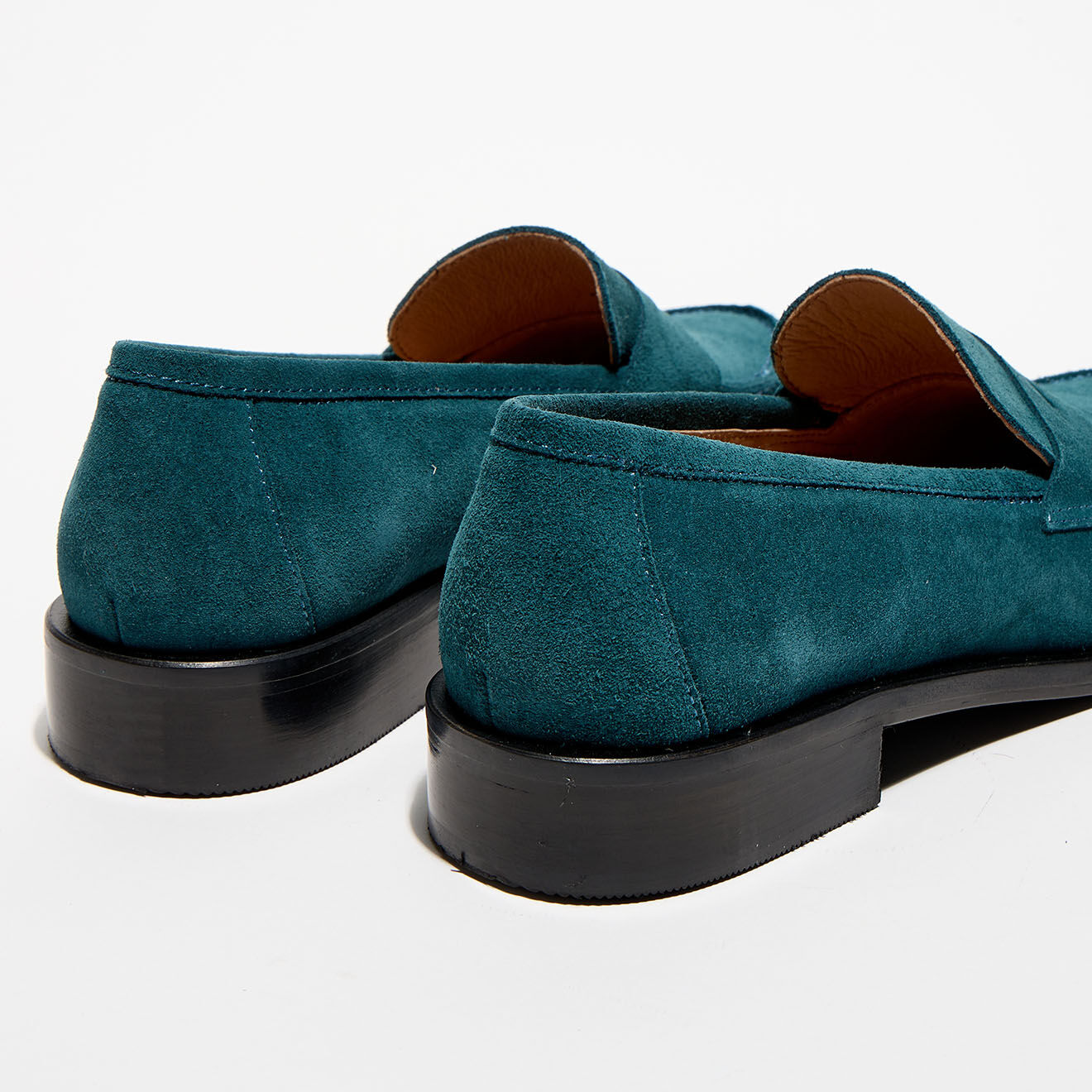 Apologie Mocassins en Velours de Cuir Juliette vert anglais