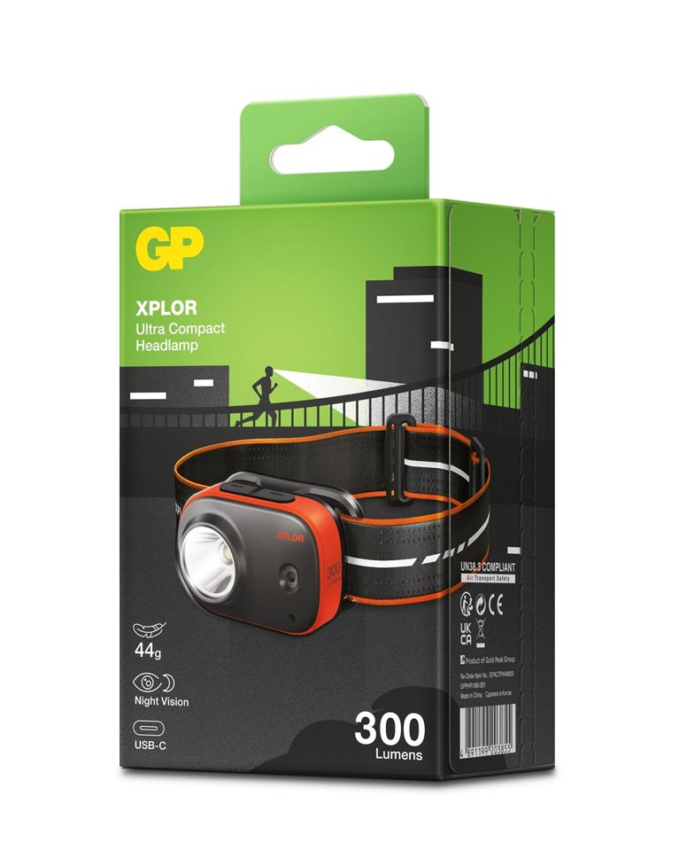 GP - Xplor Rechargeable Headlamp, PHR16, 300 lumens
