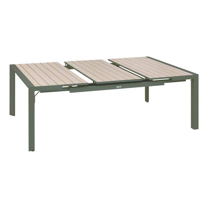 Table de jardin extensible rectangulaire EVASION Lin / Vert laurier
