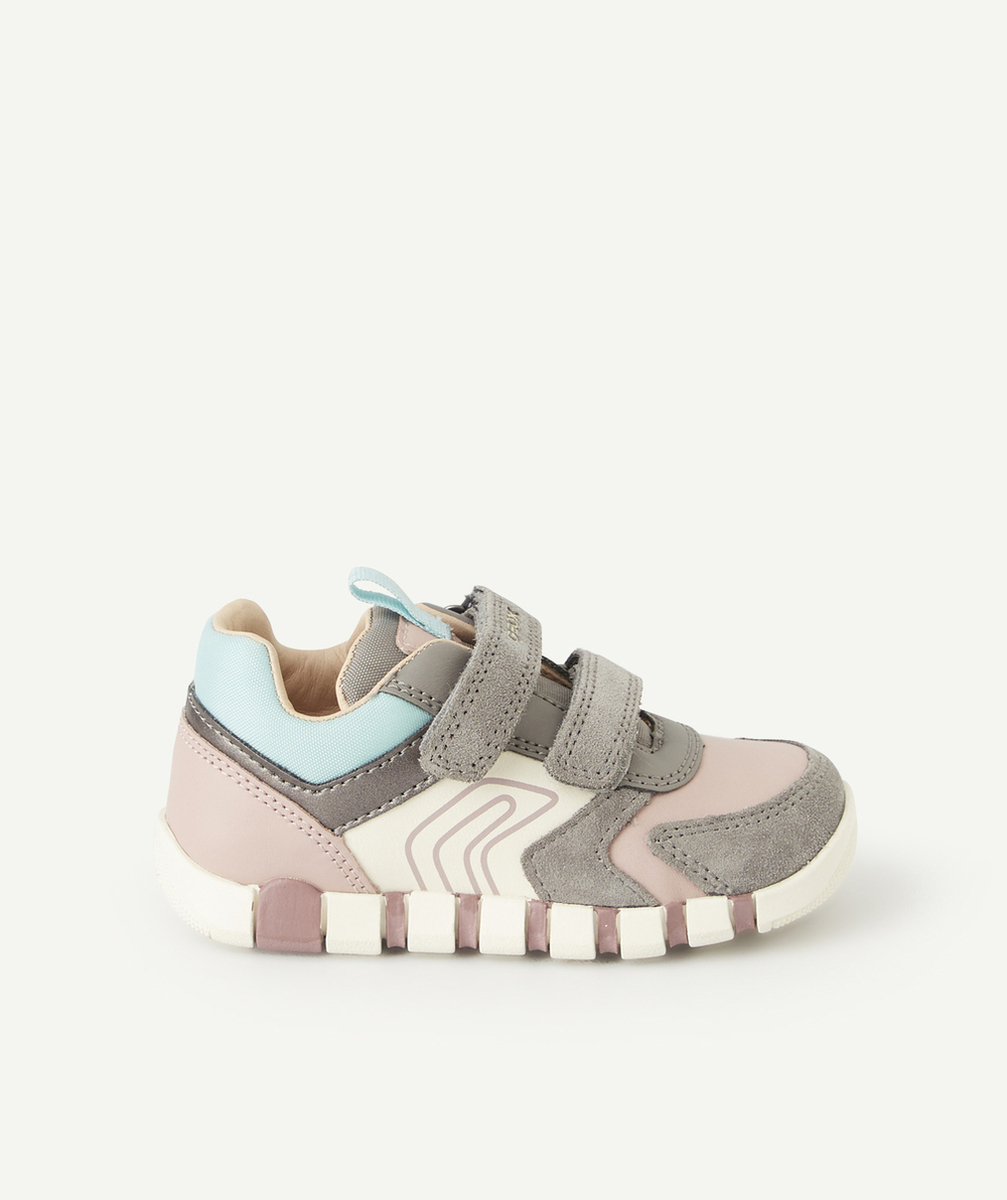 GEOXBASKETS IUPIDOO BÉBÉ FILLE GRIS ET ROSE