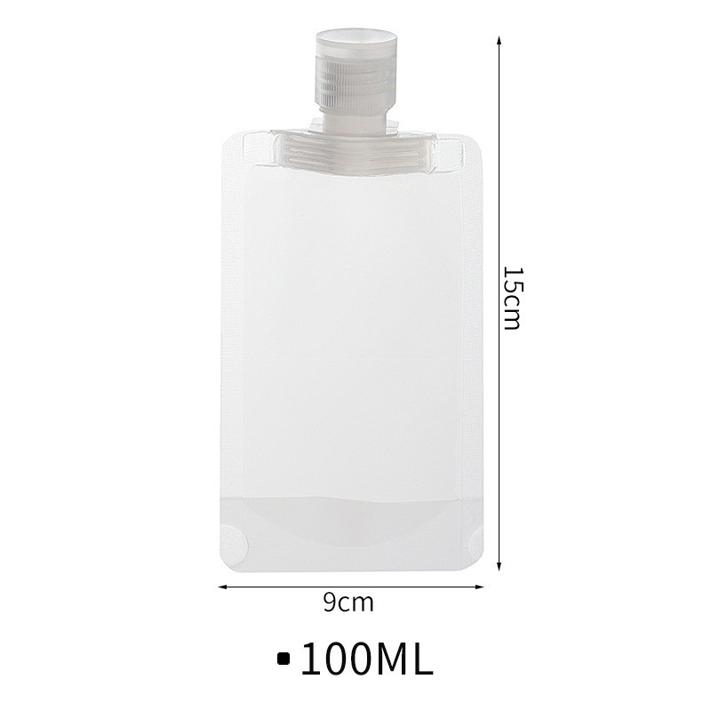 (100ml) Befüllbarer Reise Kosmetik Beutel Leere Flüssigkeits Quetschbeutel Tasche - Transparent