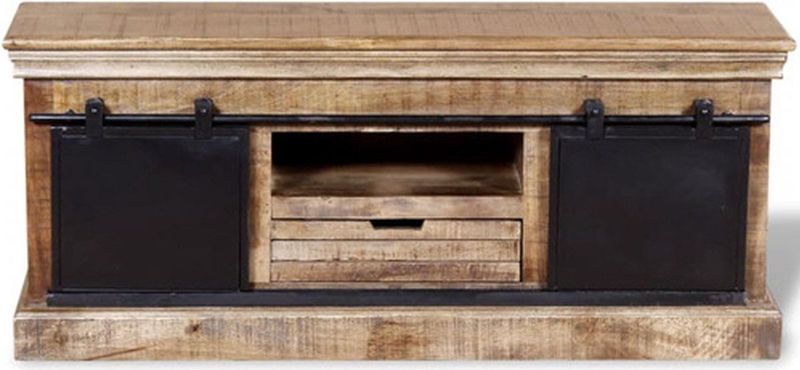 Houten Televisiemeubel - Massief Mangohout - Retro Stijl - Handgemaakt