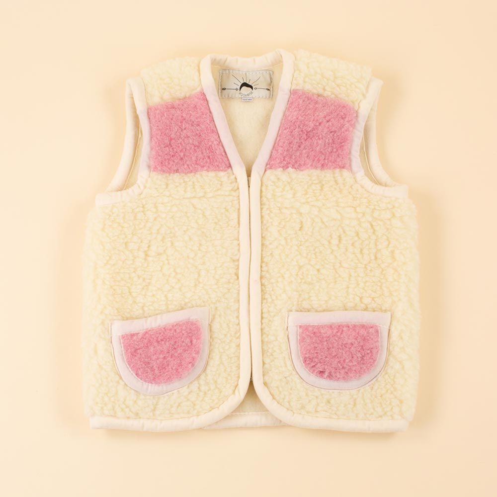 Moonrise kids wollen bodywarmer Zoe roze