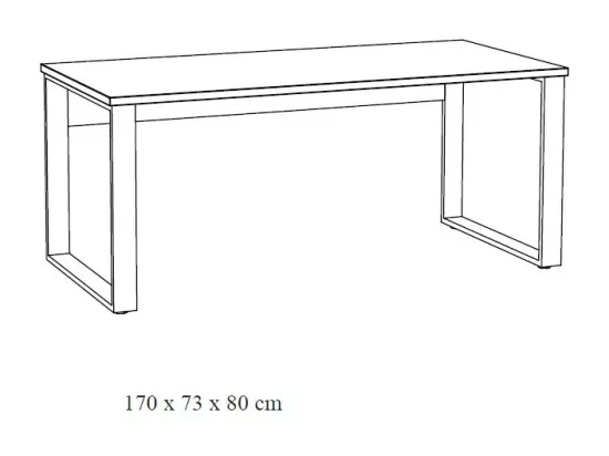 Bureau professionnel droit 170cm – Chêne doré et noir – Collection DEPÉ