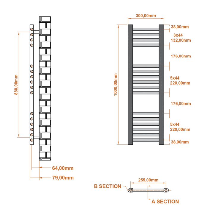 Eastbrook Wingrave radiator 100x30cm 343 watt wit glans