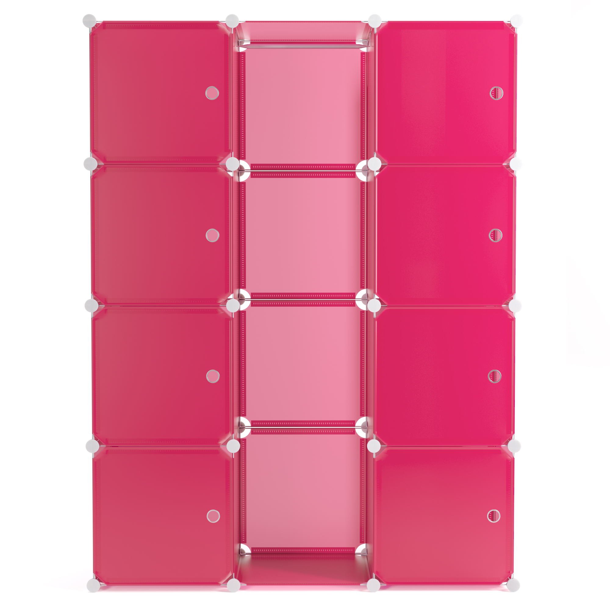 Kleiderschrank Steckregal pink 12 Boxen