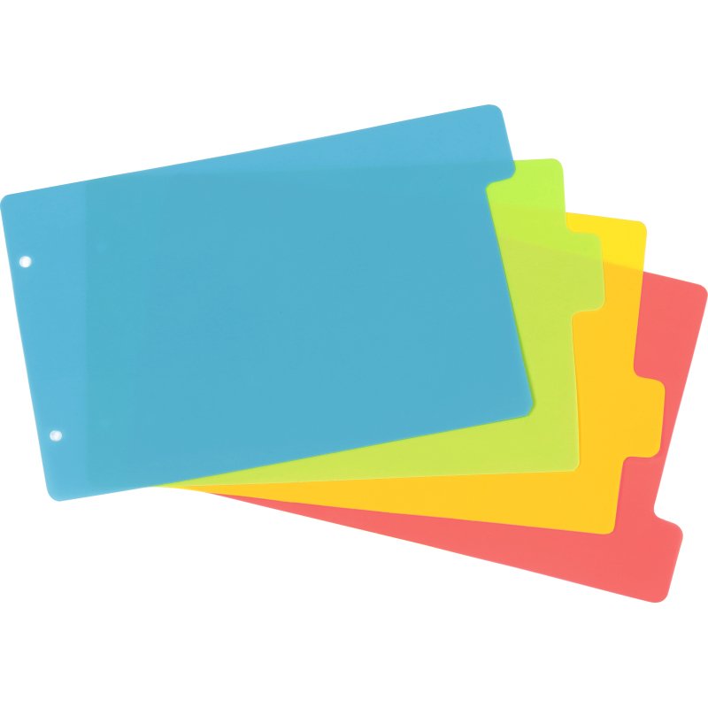 Intercalaires A5 en polypropylène Viquel Happy Fluo 4 onglets - 1 jeu