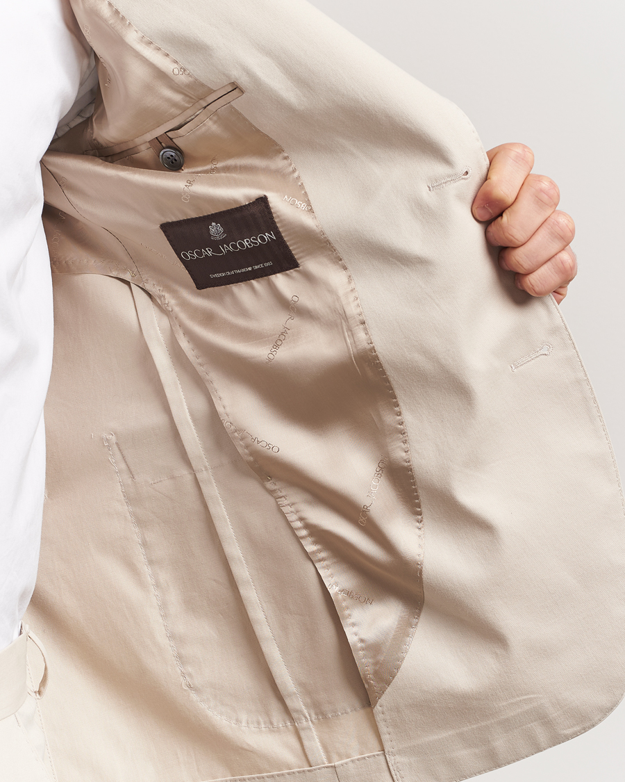 Oscar Jacobson Ferry Patch Cotton Blazer Beige