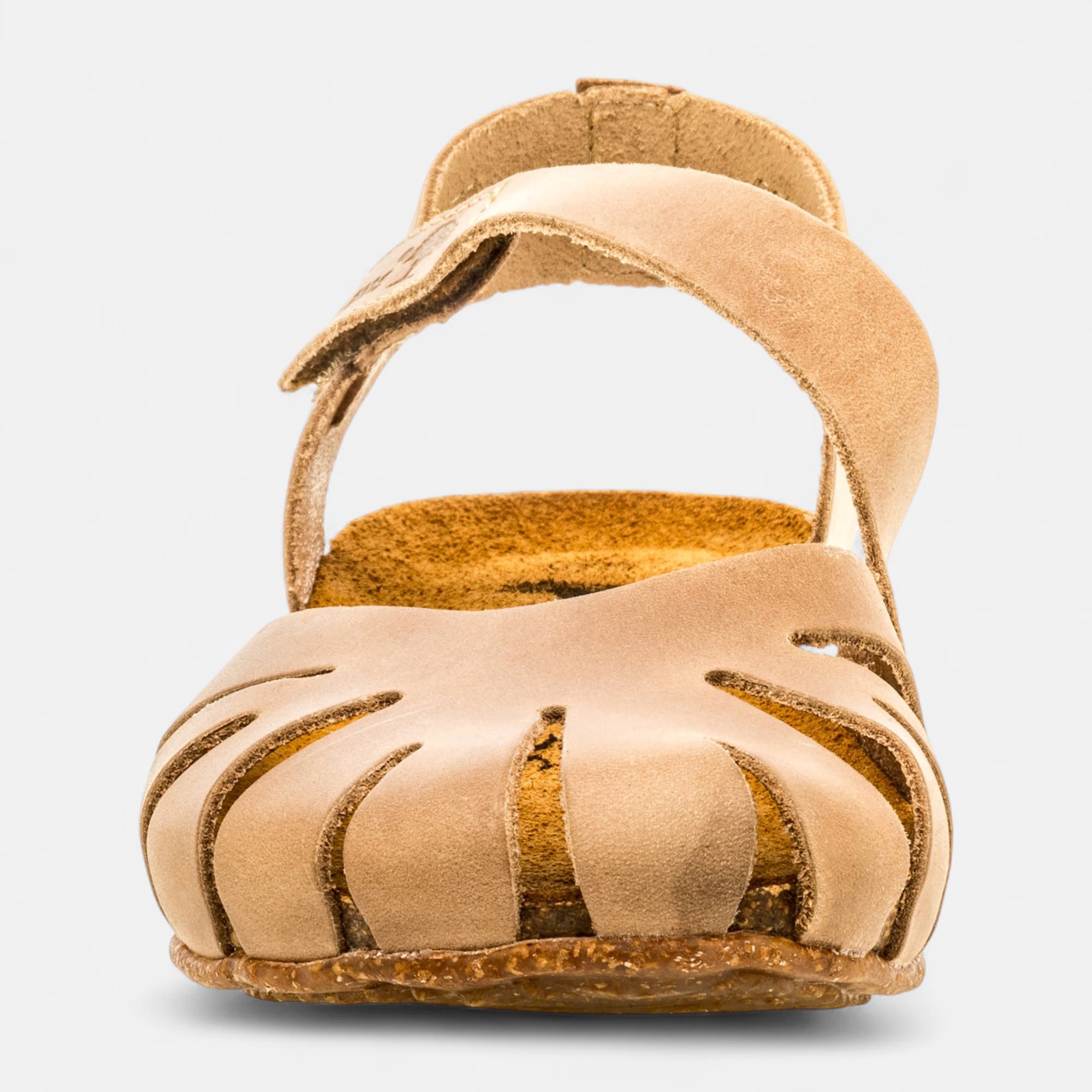 Mules semelle liège Femme en cuir beige