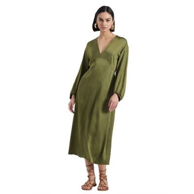 Robe femme Midi Satinee Decolette V PLEASE