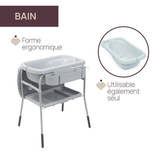 Combi bain Change Cuddle & Bubble - Graphite Melange - CHICCO