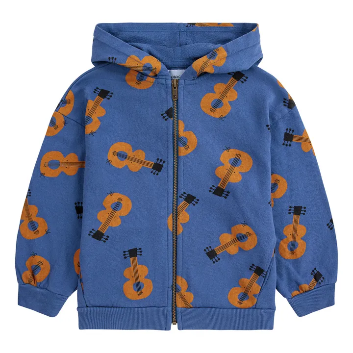 Bobo Choses Sweat Zippé Coton Bio Guitares | Bleu