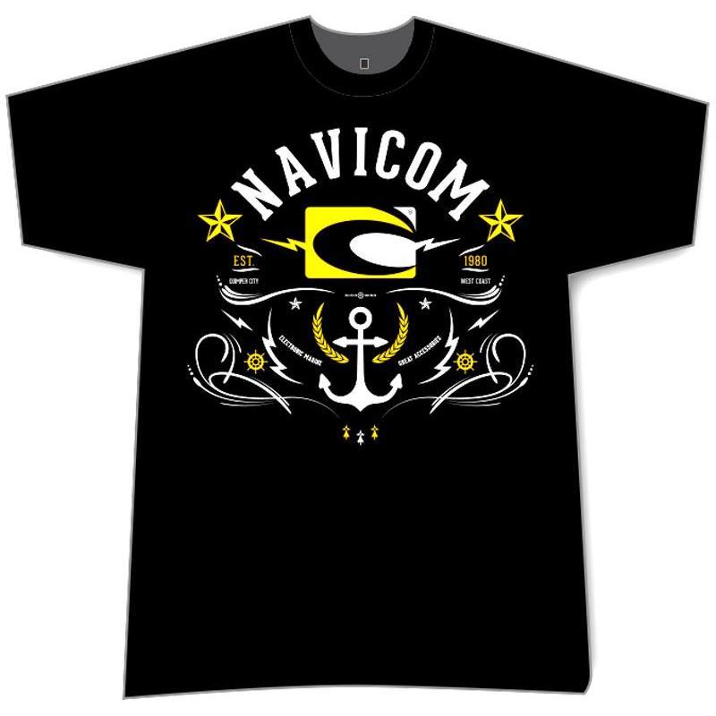 Tee Shirt Manches Courtes Homme Navicom 2019 Avec Ancre - Noir