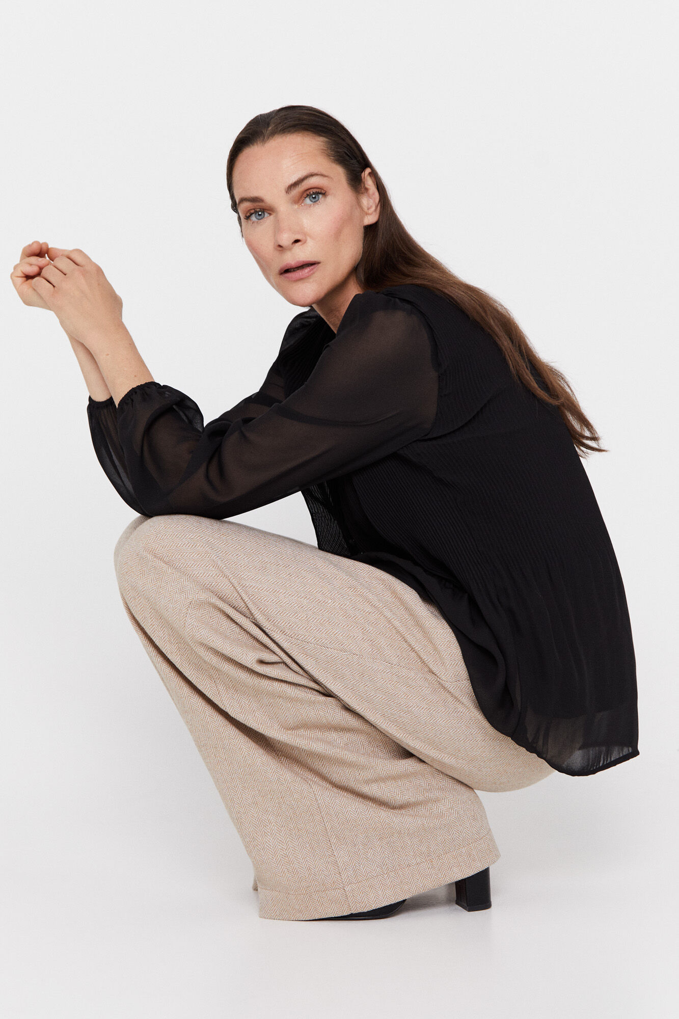 Blusa plissada - Preta