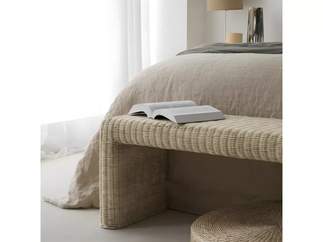 Banc en rotin naturel 120x45