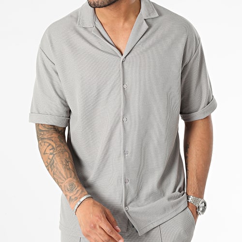 Ensemble Chemise Manches Courtes Et Short Jogging Gris