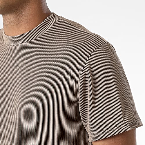 Ensemble Tee Shirt Et Short Jogging Beige Foncé