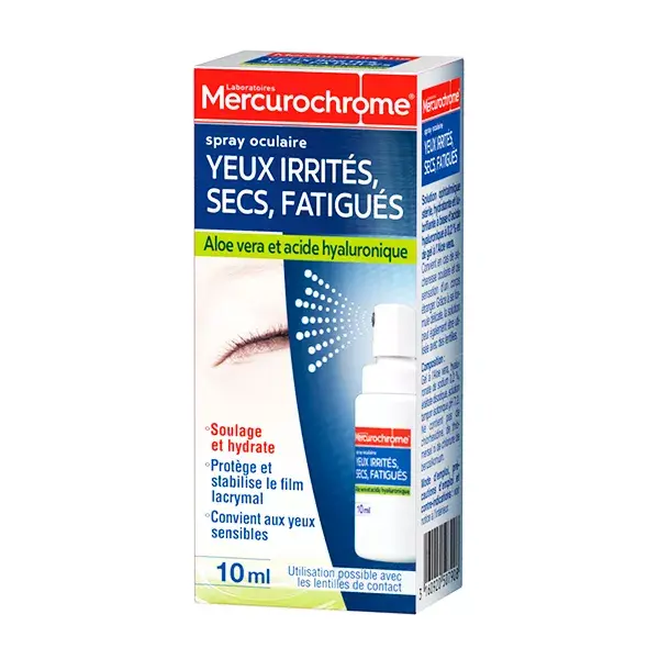 Spray de Mercurocromo 3 em 1 para Olhos Secos, Irritados e Cansados 10ml