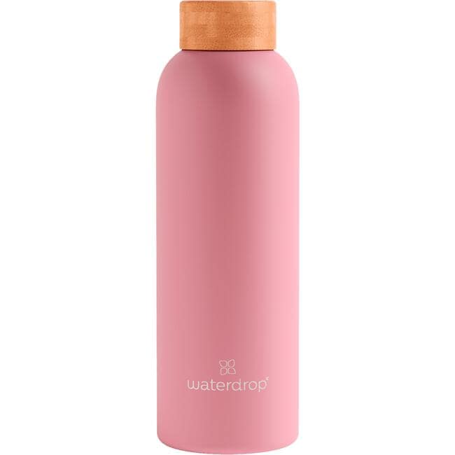 Waterdrop Thermo Steel RVS Drinkfles Pastel Roze 600 ML