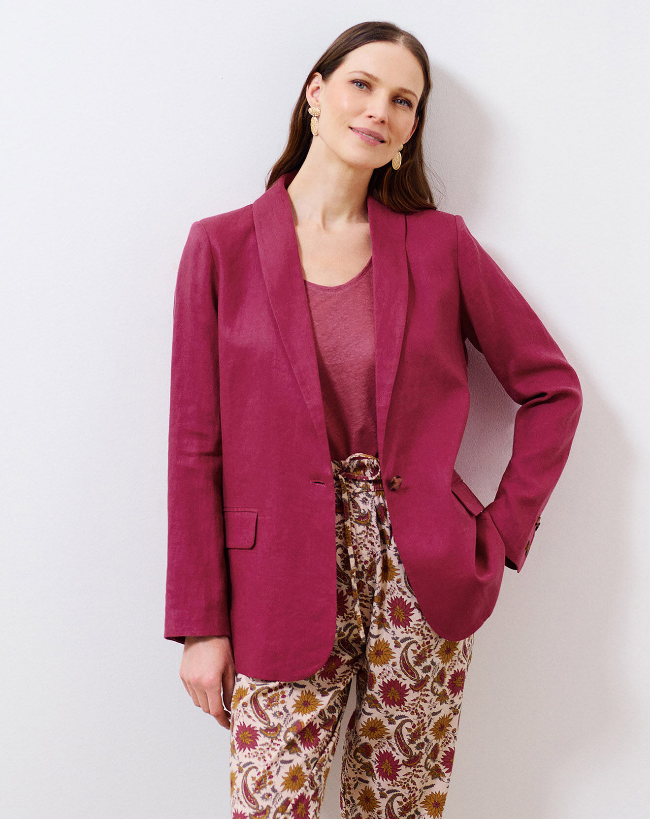 Caroll Blazer 100% Lin Emma groseille