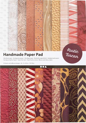 Håndlavet Papir - A4 - 210X297 MM - 110-150 G - Natur - Rødbrun - 20 Ark
