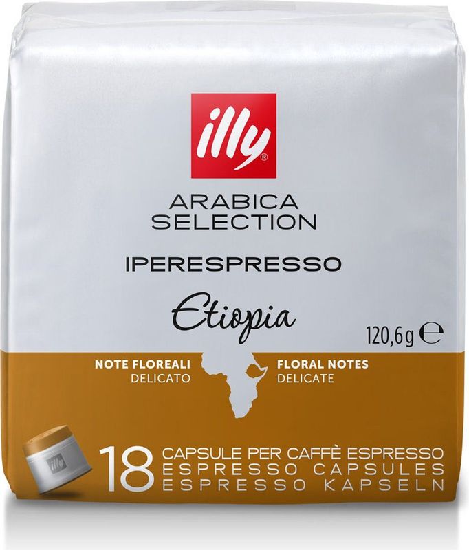 illy - Koffie - Luxe Arabica Koffie Selectie - Ethiopië - 6 Pack van 18 Capsules