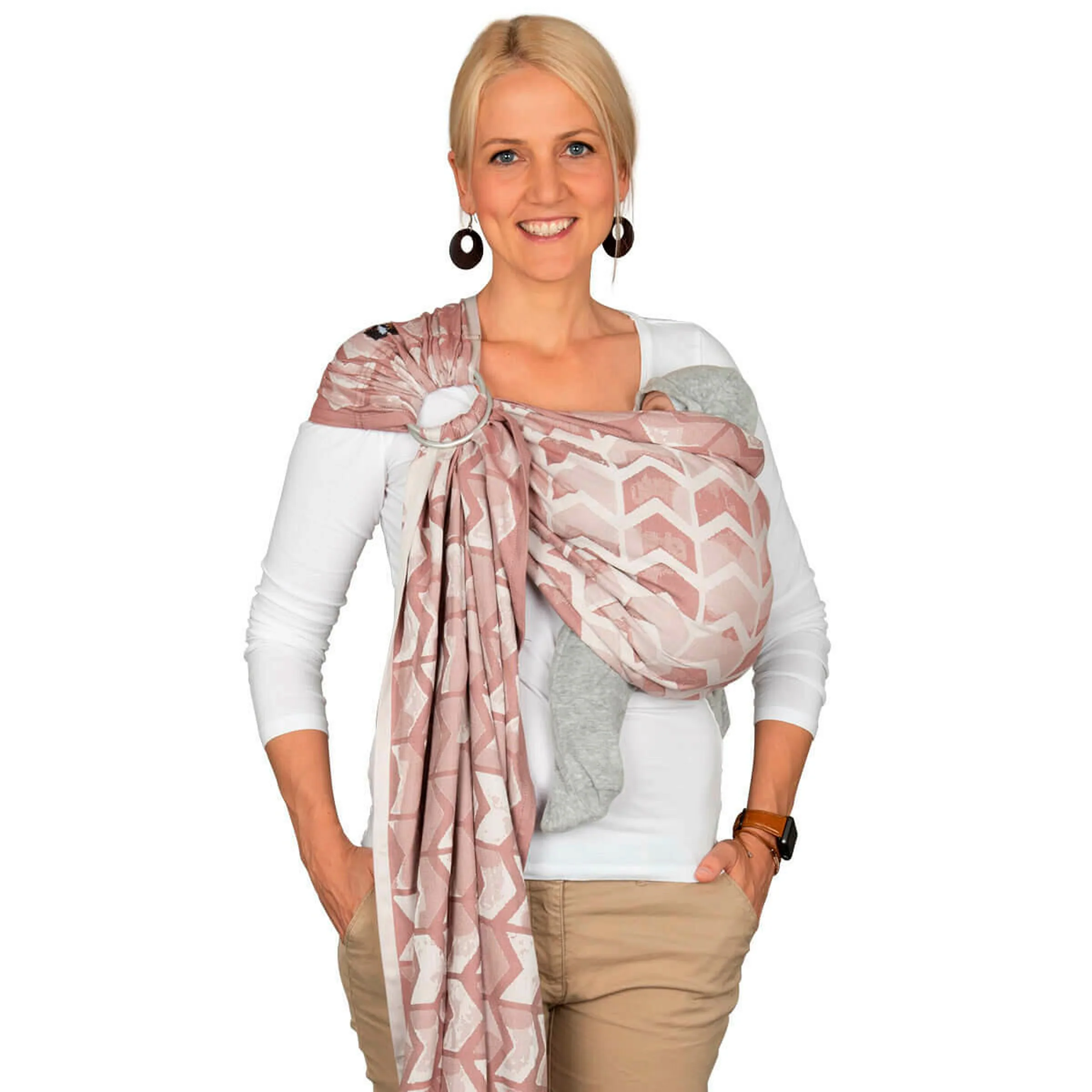 HOPPEDIZ® Babytragetuch Ring-Sling kbA Amsterdam rose