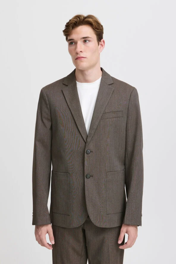 Casual Friday CFBILLE 0169 tweed weave blazer Silver mink melange