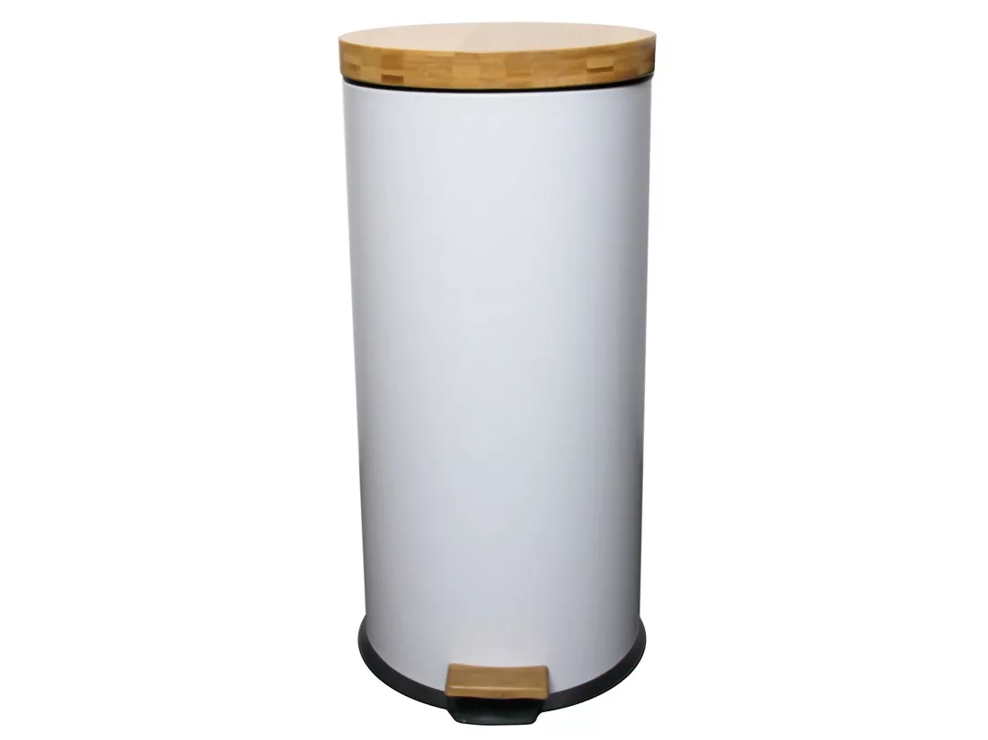 Poubelle de cuisine à pédale FOREST Blanc Acier inoxydable 30 L