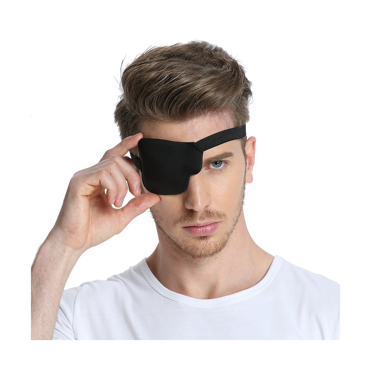3D øyemaske for høyre øye med justerbar spenne Sort