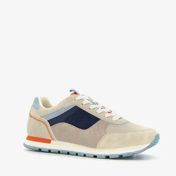 Blue Box heren sneakers beige/blauw