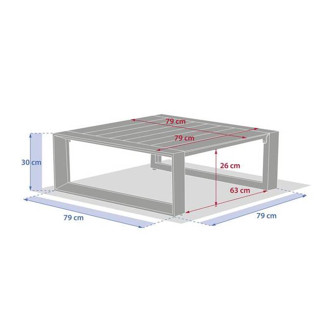 Table basse de jardin carrée ALLURE Lin / Acajou