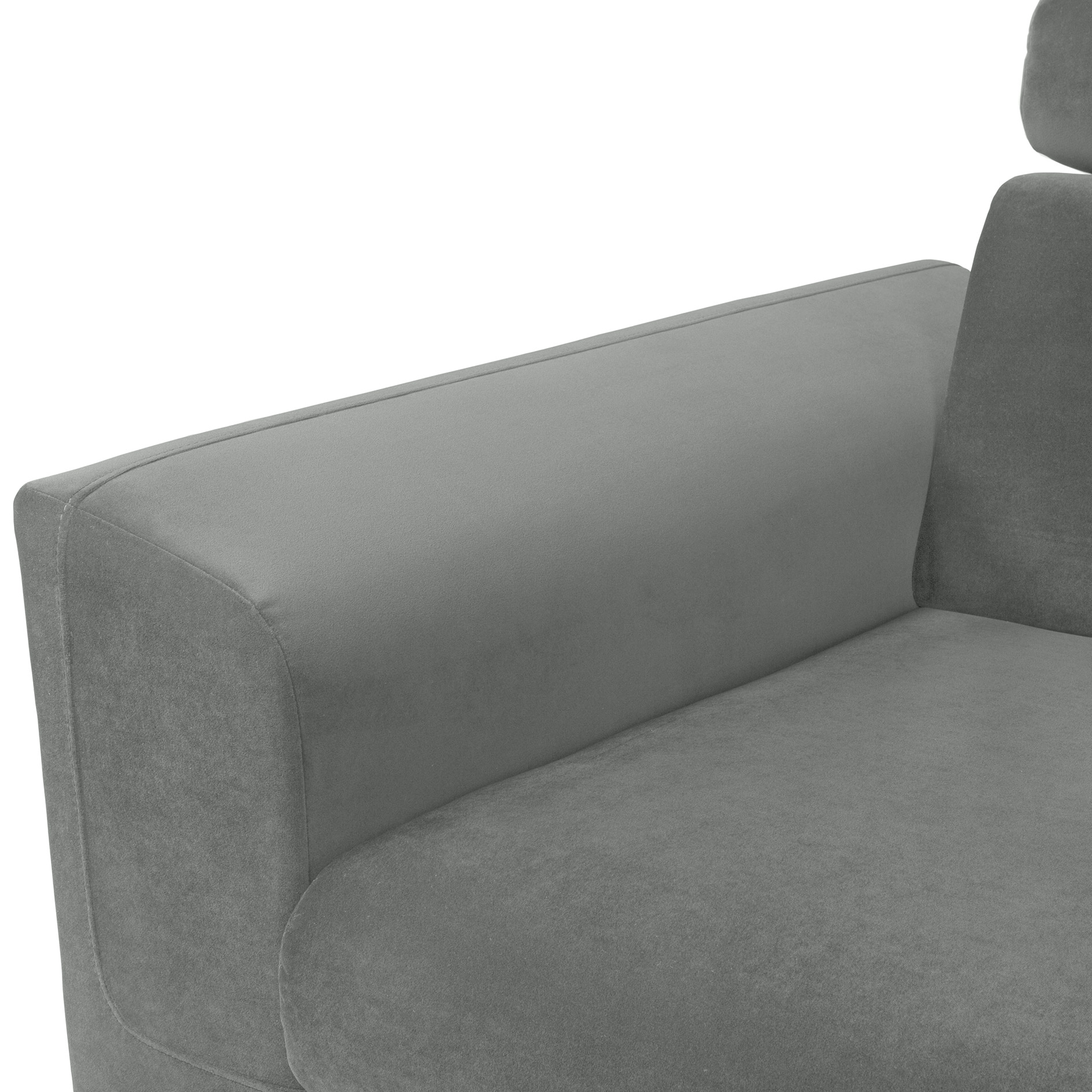 Ecksofa - grey - mit Kissen - Liegefunktion und Staukasten